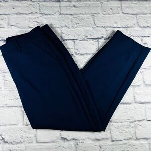 Express Columnist Ankle Pants Womens 10R Navy Blue Mid Rise Dress Slacks